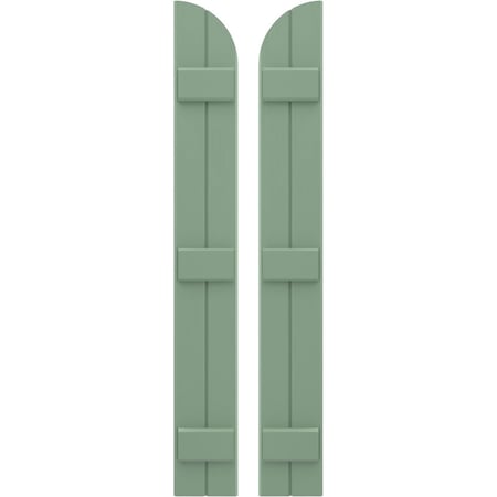 Americraft 2-Board (3 Batten) Wood Joined Board-n-Batten Shutters W/ Arch Top, ARW401BQ207X40TGH